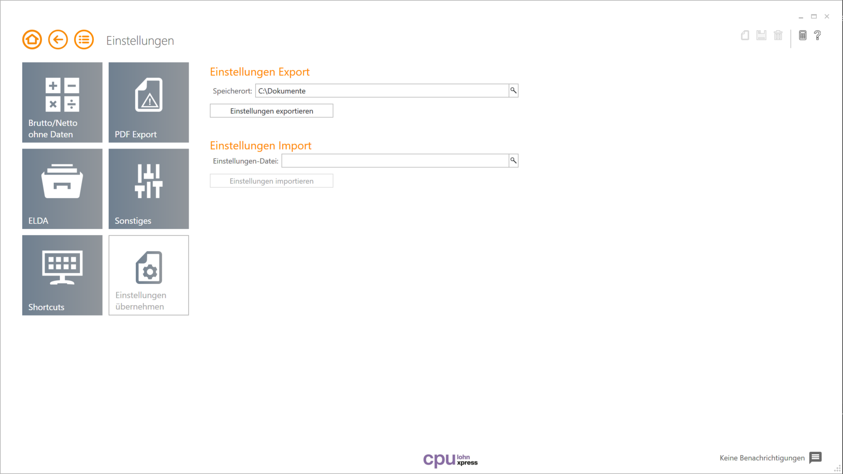 Einstellungen übernehemen cpu-informatik.at
